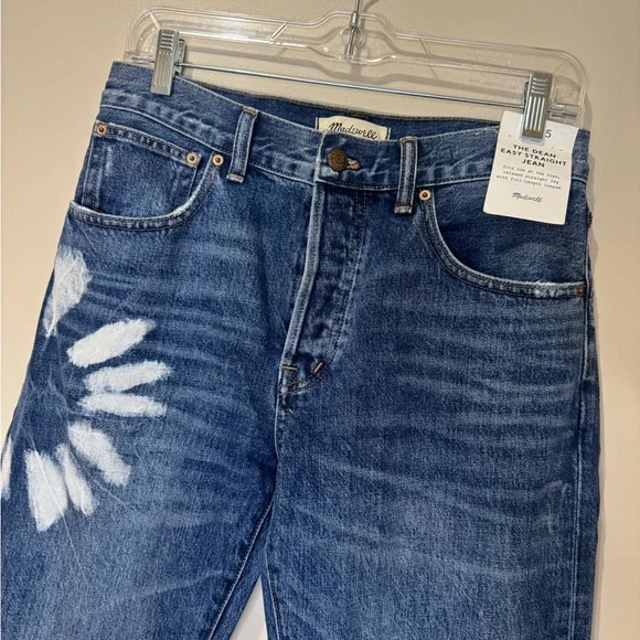 NWT Madewell The Dean Easy Straight Jean | Size 25 | Shibori Wash - Picture 9 of 14